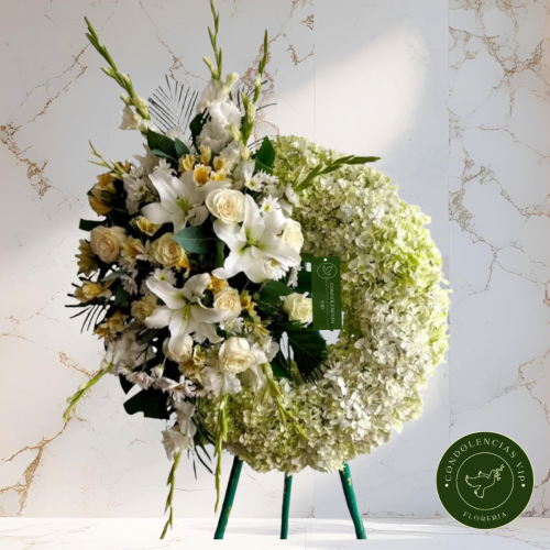 CORONA DE HORTENCIAS Y LILIUM