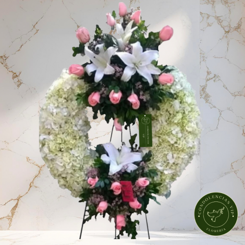 CORONA LILIUM Y ROSAS